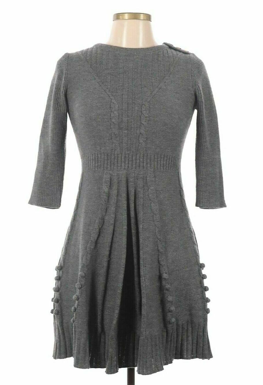 Mak Sweaters Women Gray Casual Dress L